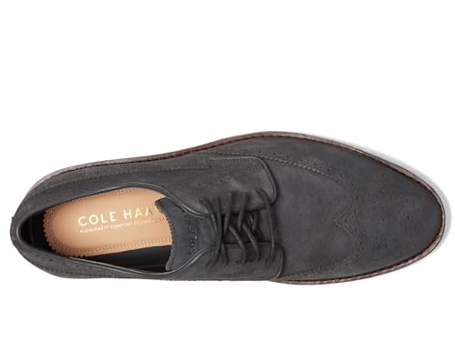 Cole Haan Cole Haan Men's Judson Grand Wingtip Oxfords, Raven Suede/Dark Natural, 9.5-M US