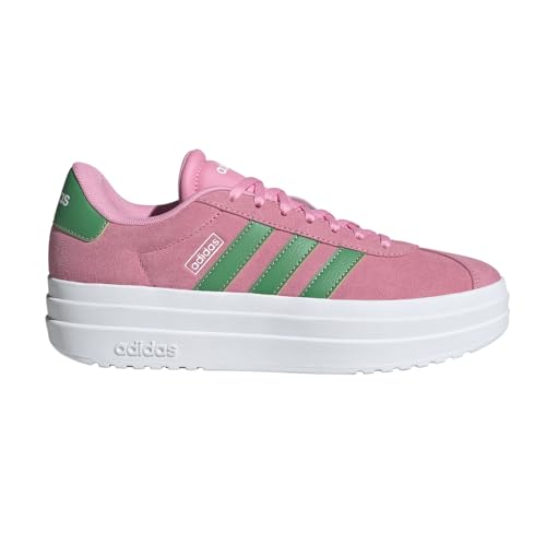 Image of adidas Womens Vl Court Bold Lace Up Sneakers Shoes Casual - Pink