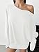SOLY HUX Women's Long Sleeve Off The Shoulder Dress Y2k Mini Dress Streetwear Music Festival Outfits Solid White Medium