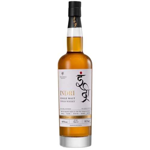 INDRI TRINI: Indian Single Malt Whisky Three Wood 70cl Gift Tube 46% ABV