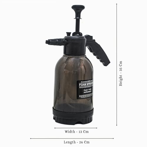 Image of OEM YUVA Series 2L Foam Pressure Sprayer (Black) for Gardening, Car Washing, and Household Cleaning - Adjustable Nozzle, Acid-Resistant Material