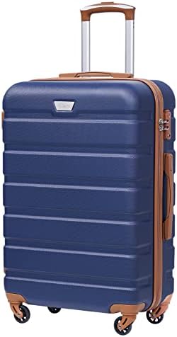 COOLIFE Suitcase Trolley Carry On Hand Cabin Luggage Hard Shell Travel Bag Lightweight with TSA Lock and 2 Year Warranty Durable 4 Spinner Wheels (L(77cm 93L), Yellow)