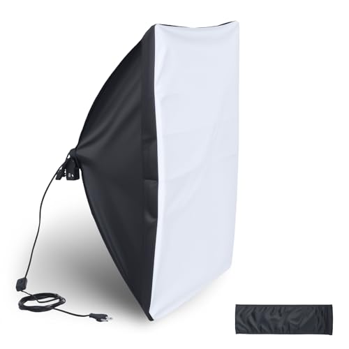 UTEBIT Softbox 50x70 cm(20 x 28 Pouces), Boîte à Lumière rectangulaire avec Diffuseur Housse en Tissu+ Sac de Transport, Parfaite pour Studio, Portrait et Produit, Compatible Monture Bowens