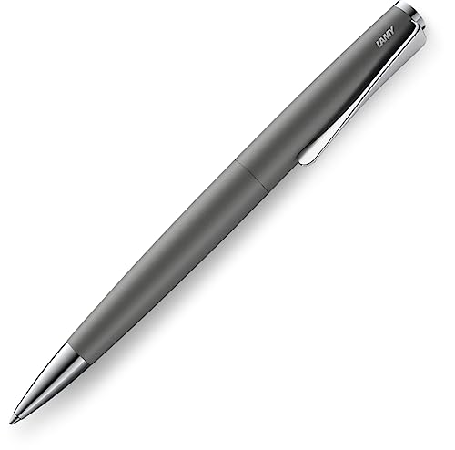 LAMY studio Premium Kugelschreiber 266 aus Edelstahl in mattem Lack-Finish, propellerförmige Clip-Drehmechanik, Inkl. LAMY Großraummine M 16 schwarz M