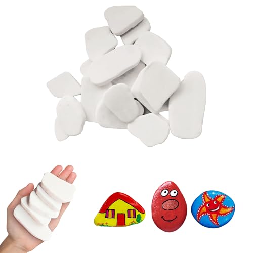 XMDROU Steine zum Bemalen, 15 Stück Glatte Große Kieselsteine, 3-8 cm gemalter Kieselsteine Glatte Kieselsteines zum Bemalen Strand Kiesel DIY Aquarium Steine für Bunte Malerei Dekoration