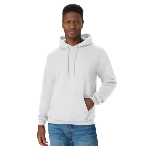 Hanes Men's Pullover EcoSmart Hooded Sweatshirt, white, 3XL by Hanes - Used condition - Image 2