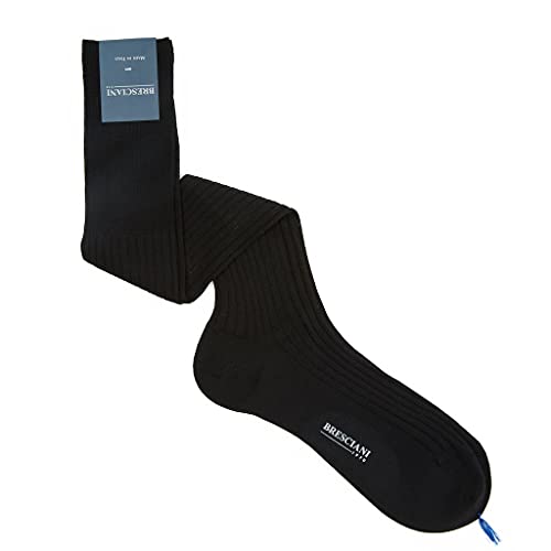 Bresciani Over-The-Calf Ribbed Merino Wool Men's Italian Dress Socks2