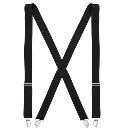 Sintege Hidden Womens Suspender for Pants Under Clothes 1 Width Thin X-Back Ladies Suspenders for Female Jeans Undergarment(Black 1 x 43.3 Inch)
