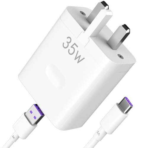 For Honor Charger 35W Super Charging Plug UK Power Adapter + SuperCharge Cable 1M for Honor 200 Pro 400 Lite 90 70 X6b X6c,Wall Charger for HONOR 200 90 Smart Magic 6 Lite 5 X7b X7c X8a X9 X9a Pad 9