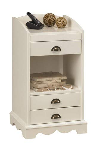 ACTUAL DIFFUSION Windsor d'entrée Meuble Téléphone Blanc, Pin, 42,5x47x82 cm