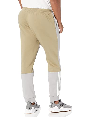 Adidas Men's Essentials Colorblock Fleece Pants, Solid Grey/Orbit Green, Medium #TOP1