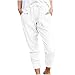 Pantaloni da donna da lavoro in poliestere tinta unita, pantaloni da donna elasticizzati, comodi da spiaggia, estivi, taglie forti, bianco, XL