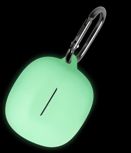 Geiomoo Silicone Case for Skullcandy Rail, Skullcandy Rail ANC, Protective Cover with Carabiner (Luminous Green)