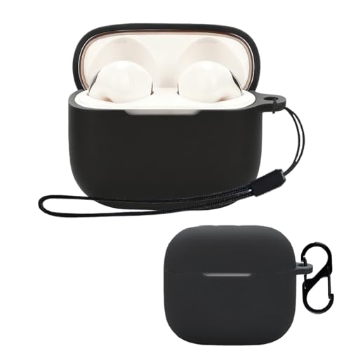 For EDIFIER EvoBuds �P�[�X �����h�~�p�̃��r�i�t��+�X�g���b�v�t�� �y�� �L�Y�h�~ �h�o �����[�d�\ �����ɂ��� �_�炩�ȃV���J�Q���̃X�|�[�c �X�����\�t�g �P�[�X �J�o�[ EDIFIER EvoBuds �p �ی�J�o�[�i�u���b�N�j