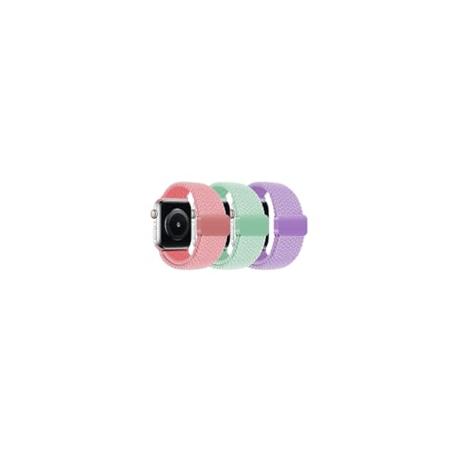 3 Stück Kinder Geflochten Armbänder Kompatibel mit Apple Watch 38/40/41/42/44/45/46mm Armband, Mädchen Jungen Elastisch Band Strap mit Magnetisch für iWatch Series 11 10 9 8 7 6 5 4 3 2 1 SE3 SE2 SE