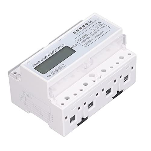 Monitor de Energia Elétrica, Medidor de Energia Elétrica 35mm Montagem Em Trilho DIN 4 Fios 7 Dígito