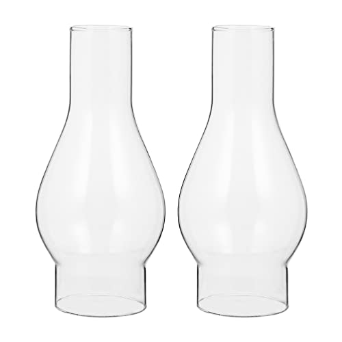STOBOK 2 Piezas Pantalla De Queroseno De Reemplazo De Lámpara De Queroseno Bombillas Antiguas Reemplazo De Chimenea De Lámpara De Aceite Portavelas A Prueba De Viento Vidrio Candelabro