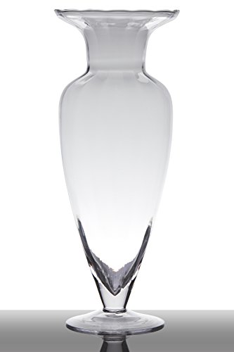 InnaGLAS INNA-Glas Vase à Poser au Sol en Verre Kendra, Conique - Rond, Transparent, 43cm, Ø 17cm - Décoratif sur Pied