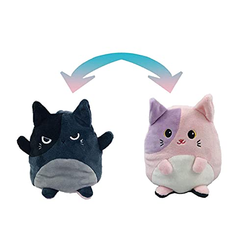Reversible Plushie Toys, Stuffed Animal Mood Plush Double-Sided Flip Show Your Mood Without Saying a Word