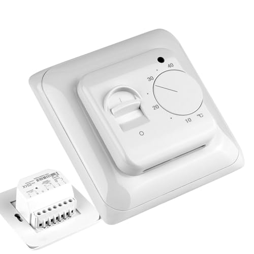 Nybhyjka Termostato ambiente meccanico, Termostato per riscaldamento a pavimento - Termostato regolabile per riscaldamento a pavimento,Termostato del riscaldatore con regolazione della temperatura per