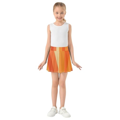 Girls Skorts Athletic Shorts Vertical Stripes Warm Orange Toddler Tennis Skirts Neon Butterfly Skirt 3t3