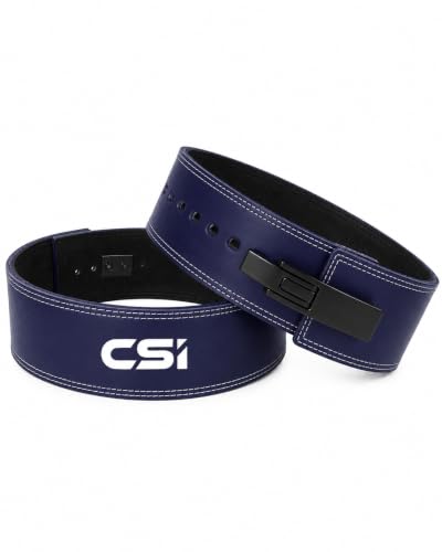 Image of CSI Weight Lifting 10MM Lever Belt for Men & Women Professional Weight LiftingBelt Genuine Suede Leather with Heavy Duty Buckle Powerlifting Belt for Lower Back Support, Multipurpose Gym Workouts Deadlifts Squats Powerlifting 4 inch Wide Black Gym Belt (Purple, Large)