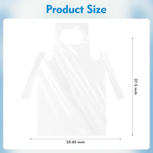 eggigi 100Pcs Bulk Disposable Plastic Aprons - Waterproof Adult Protective Aprons for Cooking, Painting, Housework, Picnic & Party, Disposable Wear-Resistant Apron - Thumbnail 2