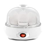 Elite Gourmet EGC007CHW Easy Electric 7 Egg Capacity Cooker, Poacher, Omelet Maker, Scrambled, Soft, Medium, Hard Boiled with Auto Shut-Off and Buzzer, BPA Free, Classic White