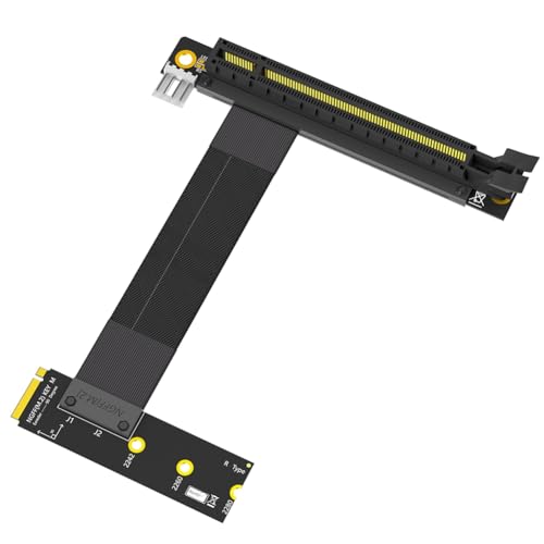 iToQ Tarjeta Adaptadora Vertical de Tarjeta Gráfica M.2 NGFF Key M A PCI-e 16x, Cable de Extensión Nvme A PCI-Express 16X (Dirección Derecha)