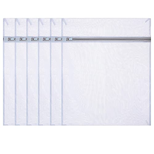 6 bolsas de lavandería de malla, red de lavado fuerte con cremallera, bolsas de malla reutilizables y duraderas para suéter, vestir, blusa de ropa, ropa sucia, organizador de viaje, 40 x 50 cm