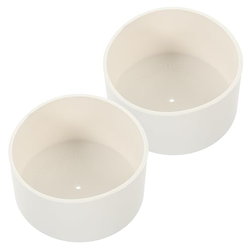 GARVALON Silikon Flaschenbodenhülle 7,5cm (2 Stück) Rutschfest Für Glas Edelstahlflaschen Weiß Schutzboot Für Wasserflasche 12–24 Oz