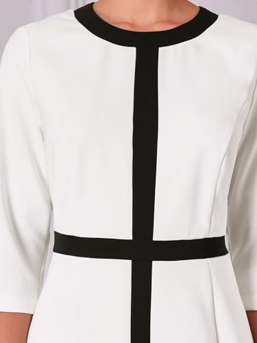 Women's Work Sheath Dress Winter 2024 Contrast Color Pencil Dresses4