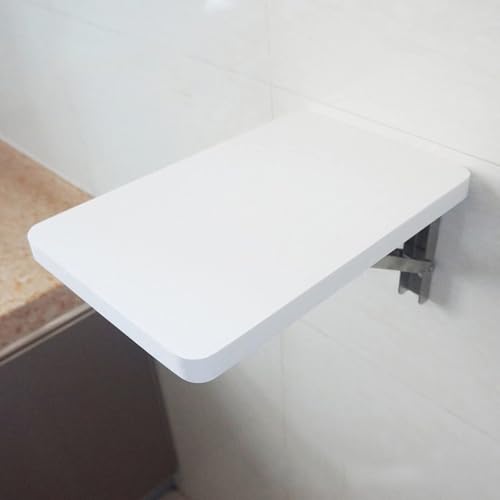 Table murale pliante pour cuisine en bois compacte blanche