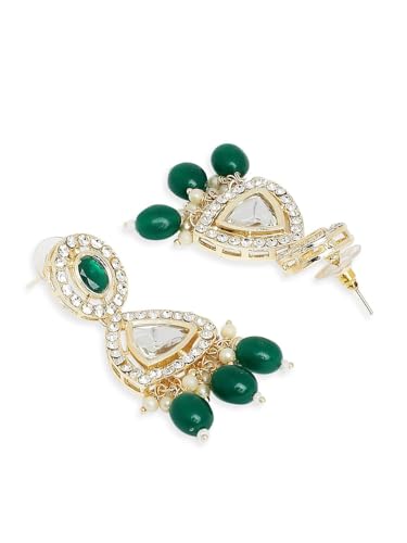 Juego de joyas Kundan DMZ-2965 de latón con tachuelas para mujer 4