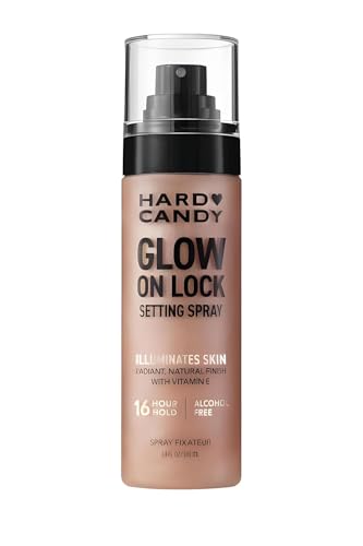 Hard~Candy Glow On Lock Setting Spray, Alcohol-Free, 16 Hour Hold, Luminous Finish ~ 3.4oz/fl ~ Pack of 1