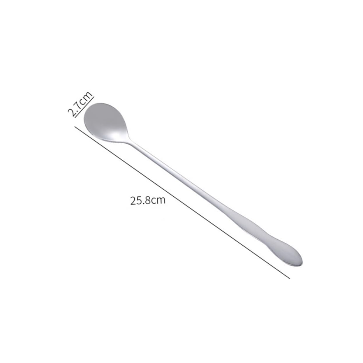 NAMOARLY 6pcs Long Handle Spoon Iced Teaspoon Dessert Spoon Iced Tea Spoon Drink Mixing Spoon Tasting Spoons Coffee Spoon Stainless Spoons Mixing Spoons Dinner Spoon Drink Spoons Ice Spoon