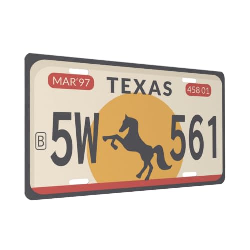 License Plate Sign, Texas Vintage Metal Tin Signs for Car Garage Home Bar Men Women Room Wall Art Decor 6 x 12 Inch