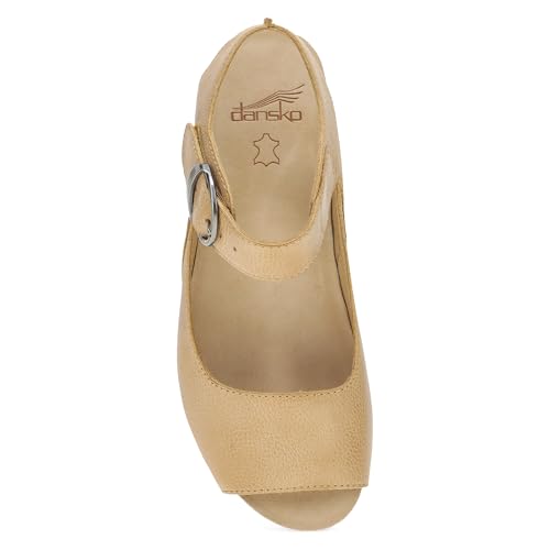 Image of Dansko Tiana Slip-On Platform Sandal for Women - Cushioned, Contoured Footbed for All-Day Comfort and Support - Hook & Loop Strap with Buckle Detail - Lightweight Rubber Outsole