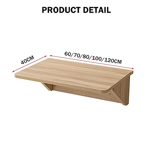 Bureau mural pliable en bois massif blanc de 80 cm pour petit espace - 8