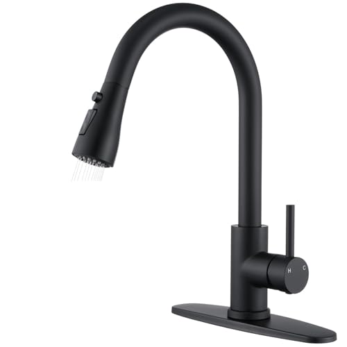 AIODZLFD Matte Black Stainless Steel Pull Down Kitchen Sink Faucet - image 1