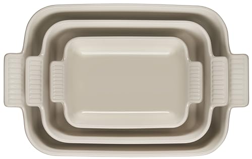 Image of Le Creuset Stoneware Heritage Rectangular Baking Dish, 3 pc., Riviera | Set of 3: one 12.5-inch dish (4 qt.), one 10-inch dish (2.5 qt.) and one 7.5 inch dish (1.1 qt.)