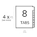 Amazon Basics 8 Tab Dividers for 3 Ring Binder, Writeable, Multicolor Tab , 4-Pack
