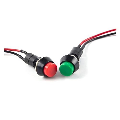 Interruptor de bocina modificado coche botón pequeño rojo verde recambio universal 4