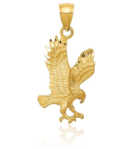 IceCarats 14K Solid Yellow Gold Eagle Symbol of Strength Freedom Hawk Bird Necklace Chain Pendant Charm3