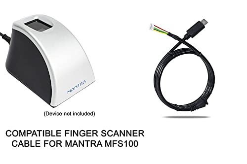 Image of Type C Cable Biometric Scanner Mantra Cable, Replacement Cable for Mantra MFS100 (Type C), 1.5M, Black