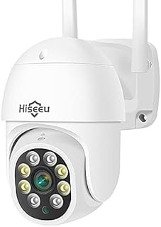 Hiseeu 2K+Auto Tracking Security Camera Outdoor with Color Night Vision, 3MP PTZ Digital Zoom Wifi Security Camera 360° View CCTV Camera with 2-Way Audio,Auto Cruise,Remote Access,IP66 Waterproof