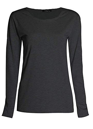 Image of Loxdonz Girls Plain Long Sleeve Scoop Neck T-Shirt Top Kids Basic Stretchy Top