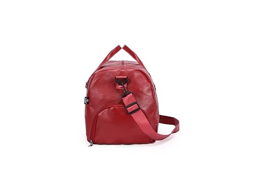 Leather Sports Gym Tote Bag with Shoes Compartment & Wet Pocket, Travel Duffel for Men & Women, Shoulder Weekender Overnight Bag for Yoga, Pilates, Swimming3