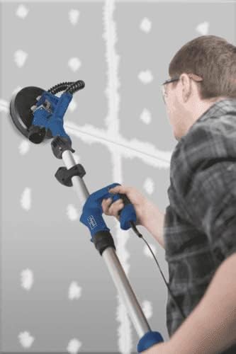 Bild 3 - Scheppach Wand & Deckenschleifer DS920 + 24 tlg. Zubehör | Wandschleifer Tellerschleifer Trockenbau Langhalsschleifer | 710W, Ø 225mm, bis 90° neigbarer Schleifkopf | Absaugadapter, Schlauch & LED