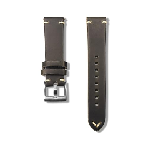 Bracelet de montre en cuir véritable fait main Mengke épais 3,5 mm